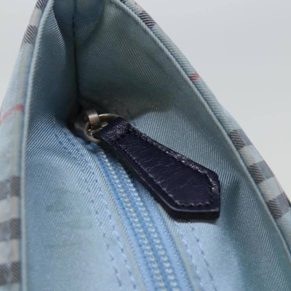 BURBERRY Nova Check Blue Label Hand Bag Nylon Blue Auth bs14211 - Picture 11 of 16